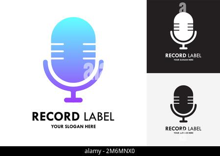 Music Recording Label Logo Icon Set Vector Illustration Stock Vector