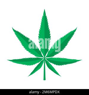 Marijuana Weed Green Herbal Leaf Vector Illustration Stock Vector