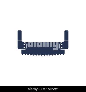 two-man saw icon on white Stock Vector