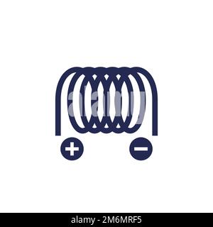 solenoid icon on white, vector Stock Vector