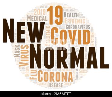 New normal word cloud concept on white background Stock Photo