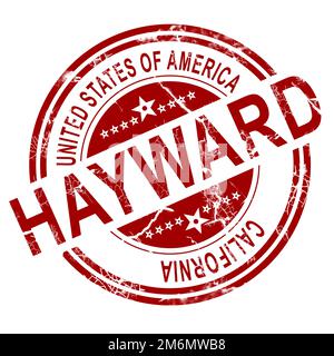 Red Hayward stamp with white background, 3D rendering Stock Photo - Alamy