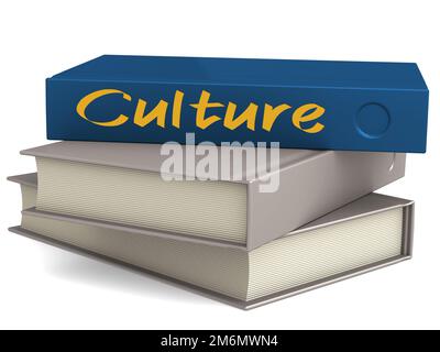 Hard cover blue books with Culture word Stock Photo