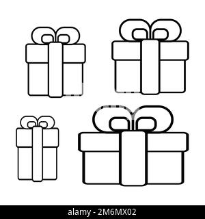 Gift vector icon in flat style. Gift box icons Stock Vector
