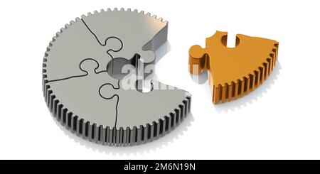 Missing pieces of round puzzle Stock Photo