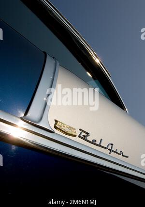 Detail of a 1955 Chevrolet Bel Air. Stock Photo