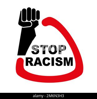 no to racism sticker. no to racism sign on transparent background ...