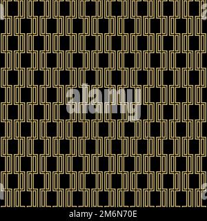 Seamless geometric background for your designs. Modern vector black and golden ornament. Geometric abstract pattern Stock Vector