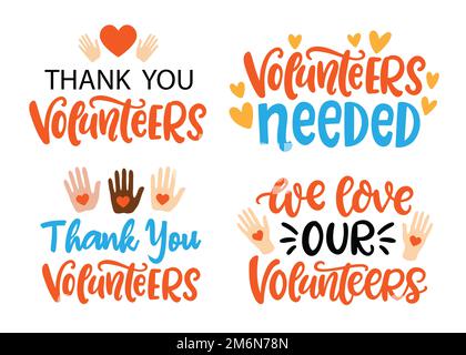 Volunteers Needed. Thank you Stock Vector