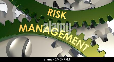 Risk management word on gears, Stock Photo