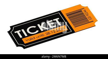 Ticket with barcode isolated Stock Photo