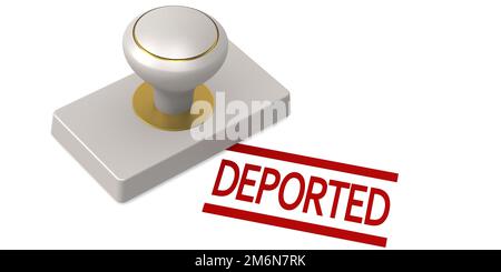 Rubber stamp with deported word Stock Photo