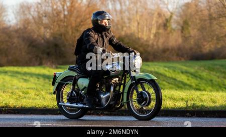 1960 green BSA A7 classic motorcycle Stock Photo
