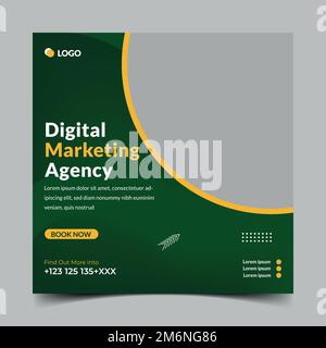 Digital marketing agency social media post design and web banner template. Stock Vector