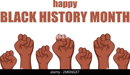 Black History Month. African American History arm fist vector illustration. February celebration poster, card, banner, background. Stock Vector