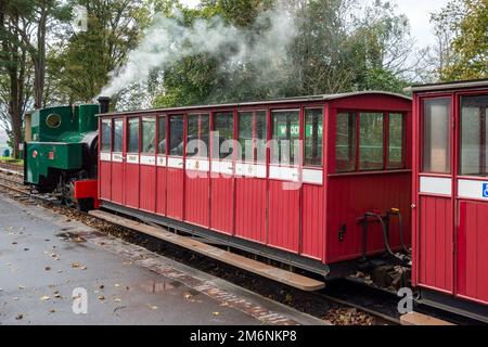 WOODY BAY, DEVON, UK - OCTOBER 19 : Lynton and Barnstaple Steam Railway  at Woody Bay Station in Devon on October 19, 2013 Stock Photo