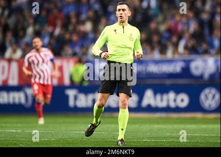 Referee Alejandro Muniz Ruiz during the Copa SM El Rey match between Real Oviedo and Club Atletico de Madrid at Carlos Tartiere Stadium on January 04, Stock Photo