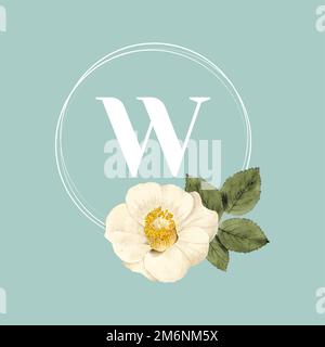 Floral round frame design vector Stock Vector
