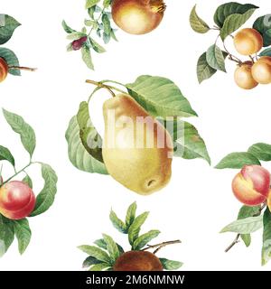 Hand drawn fruits wallpaper vector Stock Vector