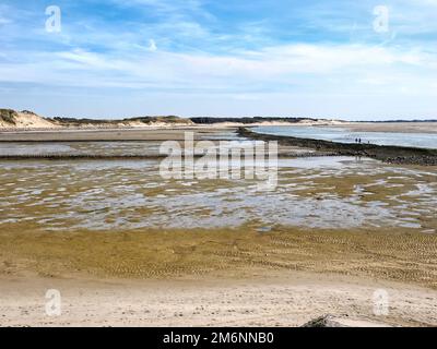 Authie Bay is a bay straddling the departments of Pas-de-Calais and Somme, in the Hauts-de-France region Stock Photo