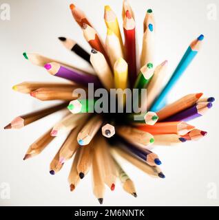 Colored pencils back to school Stock Photo