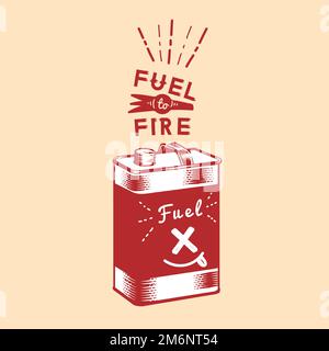 Fuel to fire canister vector Stock Vector