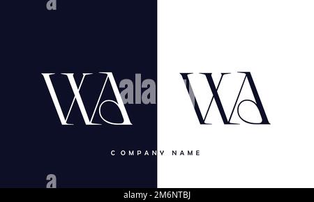 WA, AW Abstract Letters Logo Monogram Stock Vector