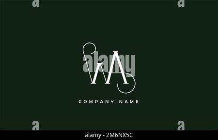 WA, AW Abstract Letters Logo Monogram Stock Vector