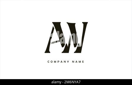WA, AW Abstract Letters Logo Monogram Stock Vector