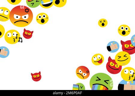 Emoticon facial expression collection vector Stock Vector