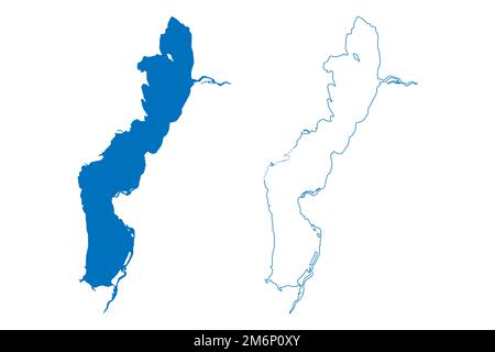 Lake Alaotra (Africa, Republic of Madagascar) map vector illustration, scribble sketch Lac Alaotra map Stock Vector