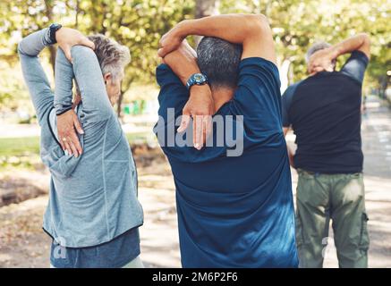 Elderly people exercising in a group in fitness club Stock Photo - Alamy