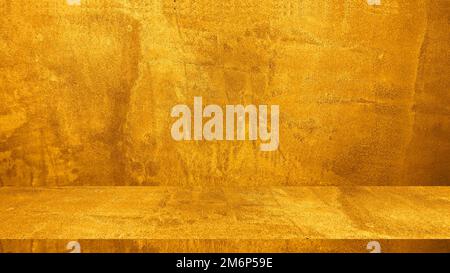 Texture of golden decorative plaster or concrete. Abstract grunge background for design Stock Photo