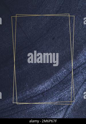 Golden framed rectangle on a blue textured vector Stock Vector