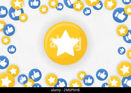 Star and thumbs up icons border on a white background vector Stock Vector