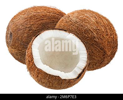 Coconut isolated on white background with clipping path Stock Photo