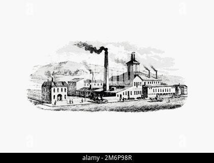 Industrialized factory illustration vector Stock Vector