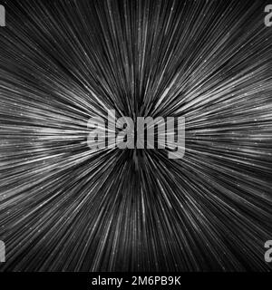 Hyperspace speed effect in night starry sky. Bright black galaxy, square background Stock Photo