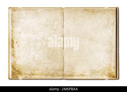 Vintage open book isolated on white background Stock Photo