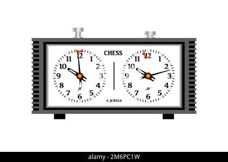 Chess clock, typical analog chess clock vector illustration Stock Vector