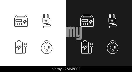 Electric devices pixel perfect linear icons set for dark, light mode Stock Vector
