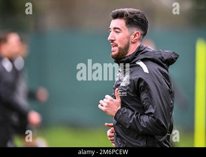 Plymouth Argyle midfielder Finn Azaz (18) during the Plymouth Argyle Training Session at Plymouth Argyle Training Ground, Plymouth, United Kingdom, 5th January 2023  (Photo by Stanley Kasala/News Images) in Plymouth, United Kingdom on 1/5/2023. (Photo by Stanley Kasala/News Images/Sipa USA) Stock Photo