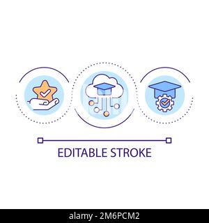 Electronic learning loop concept icon Stock Vector