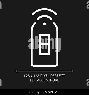 Smart light switch pixel perfect white linear icon for dark theme Stock Vector