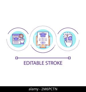 Learning system interface loop concept icon Stock Vector