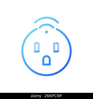 Smart socket pixel perfect gradient linear vector icon Stock Vector