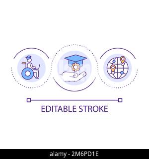 Accessible education loop concept icon Stock Vector