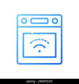 Smart stove pixel perfect gradient linear vector icon Stock Vector