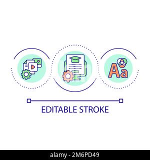 Educational platform design loop concept icon Stock Vector
