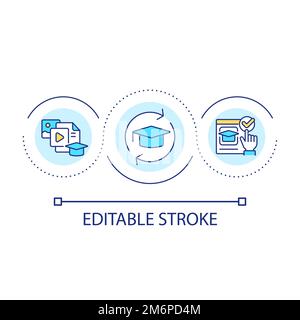Study materials loop concept icon Stock Vector